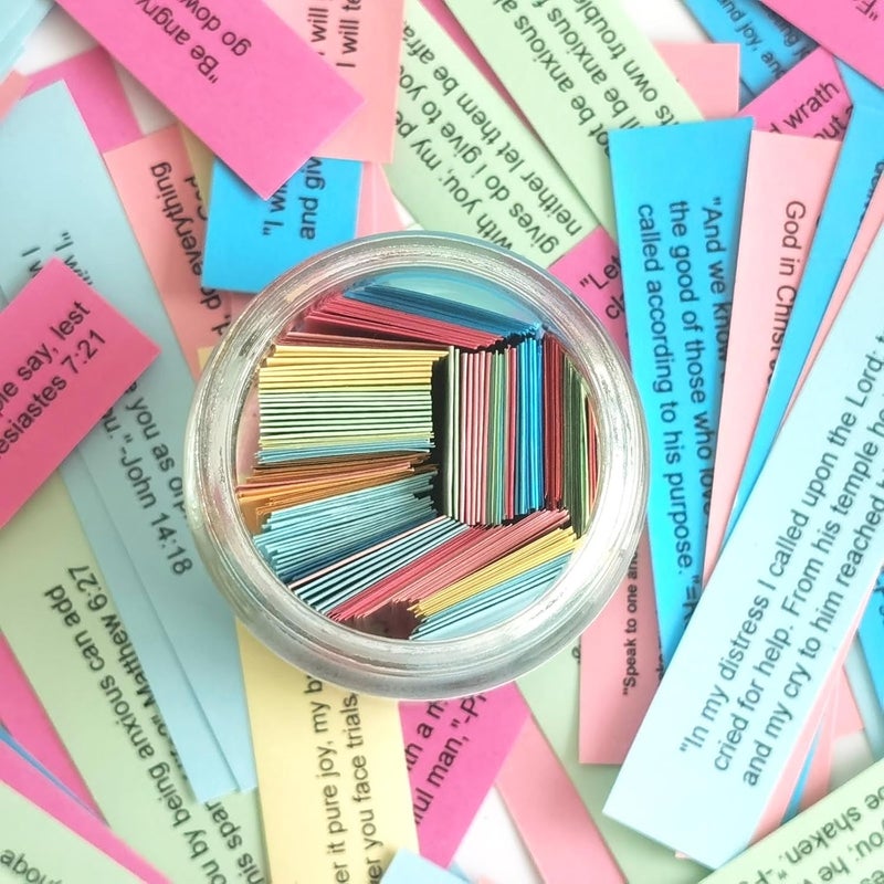 VANWYCHEN Bible Verses Jar, the Hope Jar Read Me When Bible Verses Jar with Colored Bible Verses, Scripture Prayer Jar Bible Gifts for Women Church Faith Based - Image 4